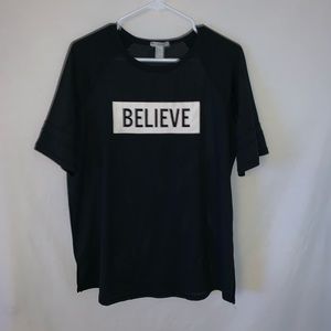 black active wear tee size L